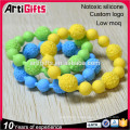 Fashion silicon bead bracelet cheap for full color events